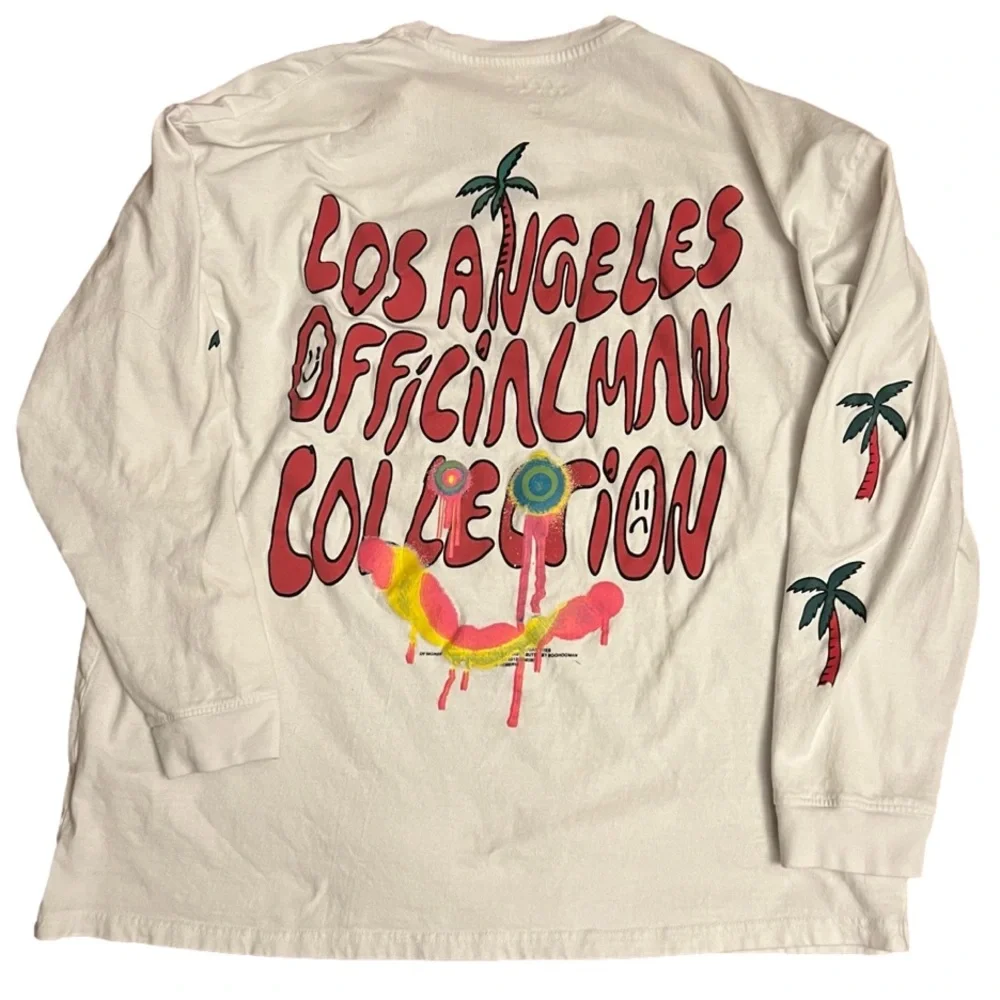 BoohooMAN White Oversized Official Man Long Sleeve Tee, Size XL - Picture 4 of 13
